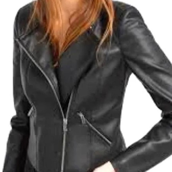 TRF OUTERWEAR ZARA BLACK FAUX MOTO STYLE JACKET - Picture 12 of 12